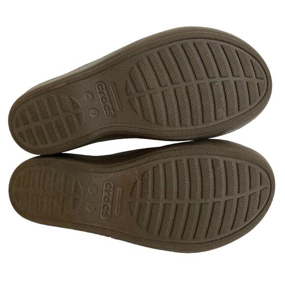 Crocs Patricia II Wedge Slide Sandals Womens 7 Brown Slip On Strappy Shoes - Picture 9 of 10